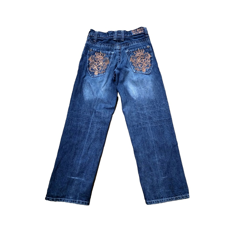 Old Skool Urban Wear Blue Baggy Jeans Hip Hop Boys Sz 10 Blue Premium Denim